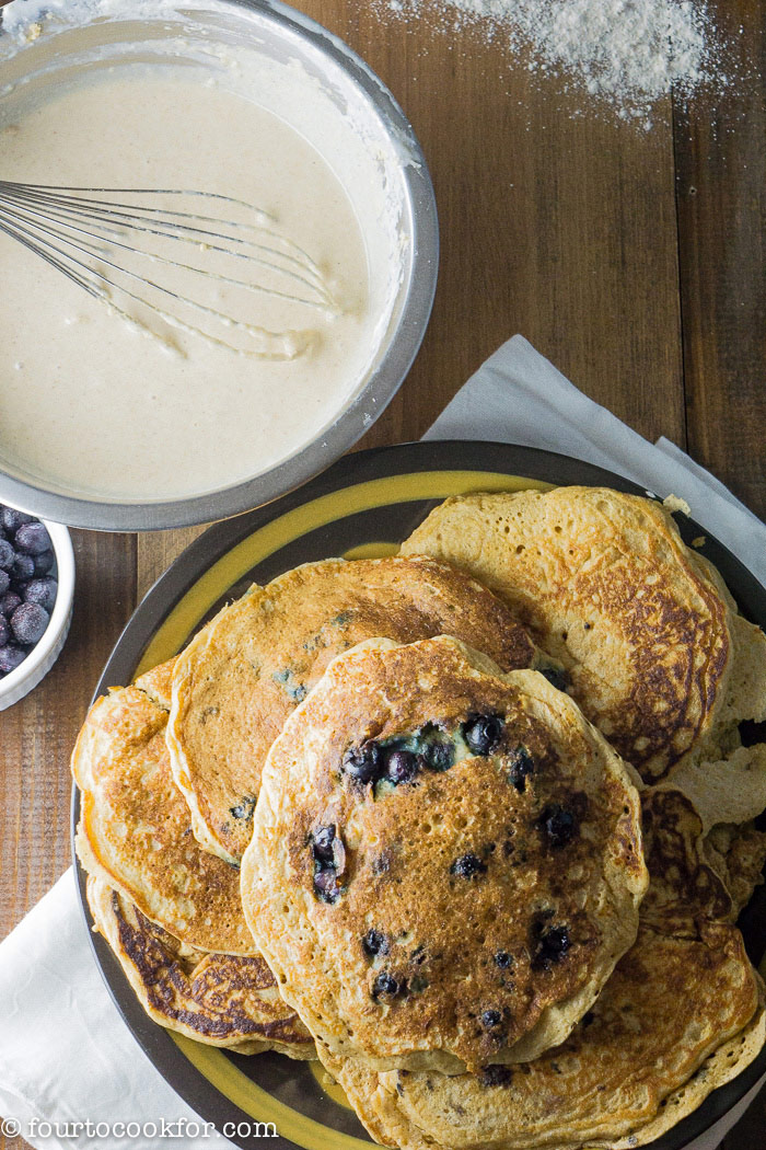 Blueberry Buttermilk Pancakes - Four to Cook For