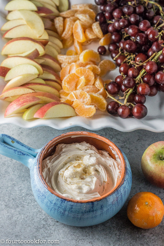 Cream Cheese and Yogurt Fruit Dip - Four to Cook For