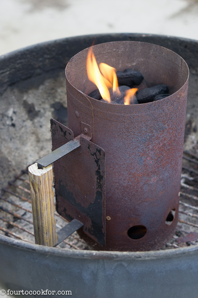 How to Start the Coals for Charcoal Grilling - Four to Cook For